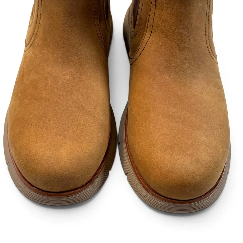 Skechers Augustino Paulo Mens 9.5 Chelsea Boots Light Brown Leather New